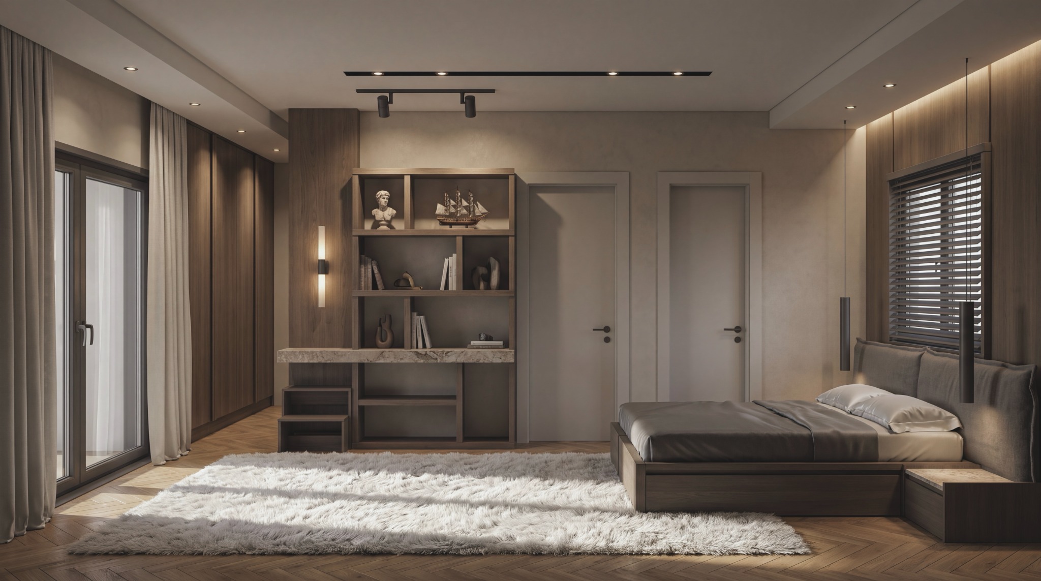 Villa projesi yatak odası tasarımı